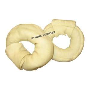  4 White Rawhide Donuts   10 pack