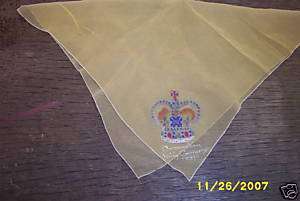 Silk Chiffon Hankie from King George VI Coronation 1937  