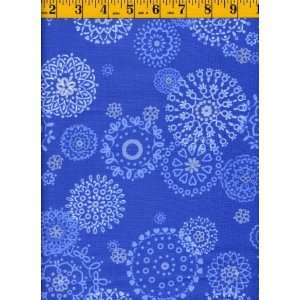  Quilting Fabric Blue Delilah Wheels Arts, Crafts & Sewing