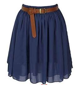   Girls Double Layered Chiffon Knee Length Short full Skirt high quality