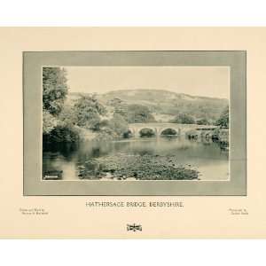  1907 Print Leadmill Bridge Hathersage Derwent River UK 