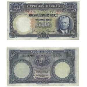  Latvia 1934 50 Latu, Pick 20a 