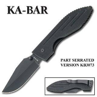 Ka Bar Warthog Folder II, Black G 10 Handle, Black Blade, Plain