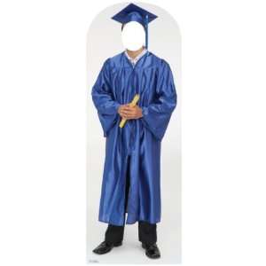 Male Graduate Blue Cap and Gown Stand in Great Standup Standee, Cutout