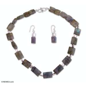    Labradorite jewelry set, Moonlight 0.6 W 18.5 L Jewelry