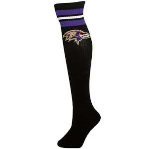   Baltimore Ravens Ladies Black Solid Knee Socks