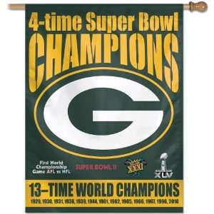  Wincraft Green Bay Packers 4x Super Bowl Champions 27x37 