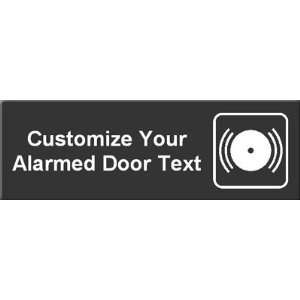 Alarmed Door Symbol Sign Trumpeteur Frosted, 12 x 4 