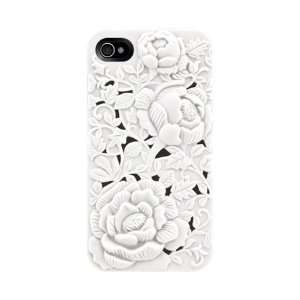 Hard Case Cover for Iphone 4 4s 4g White 3d Sculpture 