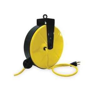   2YKT4 Cord Reel, Single Outlet, 14/3, 30Ft, Yellow