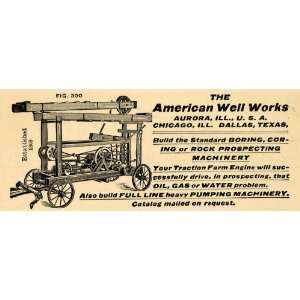  1908 Ad American Well Coring Rock Prospecting Machinery 