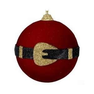 Christmas Brights Deep Red Santa Belt with Gold Accents Holiday Ball 