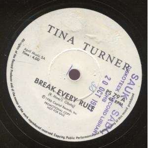 BREAK EVERY RULE 7 INCH (7 VINYL 45) SOUTH AFRICAN CAPITOL 1986 TINA 
