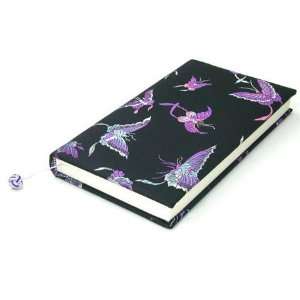   diary, black butterfly. Silk journal. Handmade gift.