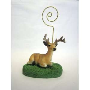  Deer Buck Figurine Memo Holder  Desk Memo Note Holder 
