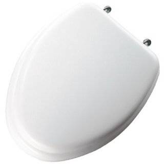 Mayfair 113CP Soft Toilet Seat with Chrome Hinges, Elongated, White 