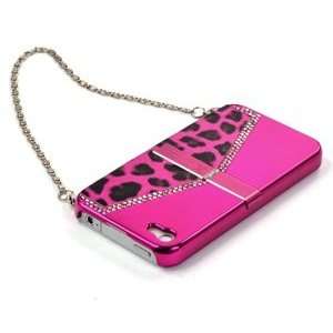  Case Star ® Hot Pink Shiny Leopard Metal electroplate Surface 
