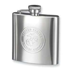  US Marine Corps Stainless Steel 6oz Hip Flask Jewelry