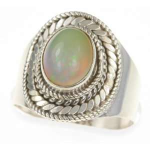  925 Sterling Silver ETHIOPIAN OPAL Ring, Size 8.25, 4.9g 