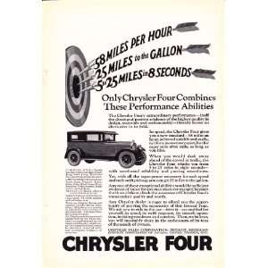  1925 Ad Chrysler Four Club Coupe Original Vintage Car Print Ad 