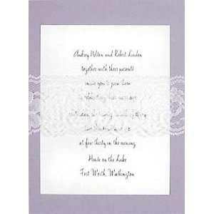  Wedding Invitations Kit Hyacinth Lavender Silk with Lace 