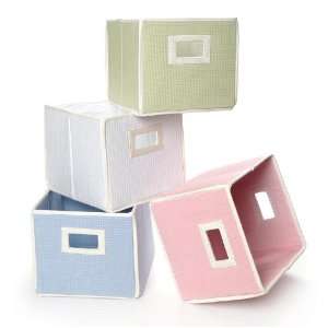 Folding Basket/Storage Cube   WHITE (Set of 2) 