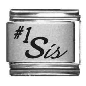  Number 1 Sis Laser Italian Charm Jewelry