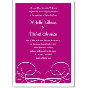  Hot Pink Scroll Wedding Invitations Health & Personal 