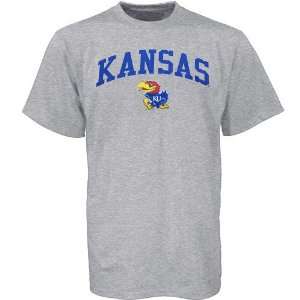 Kansas Jayhawks Ash Arch Logo T shirt 