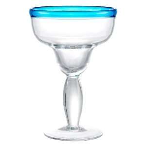  Festival Blue Rim Margarita Glass