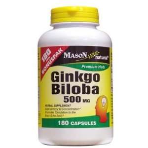 Ginkgo Biloba 500mg, 180 Capsules