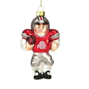 Pack of 3 NCAA Ohio State Caucasian Player Glass Christmas Ornaments 5 