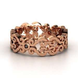    Balcony Band, 14K Rose Gold Ring with Black Diamond Jewelry