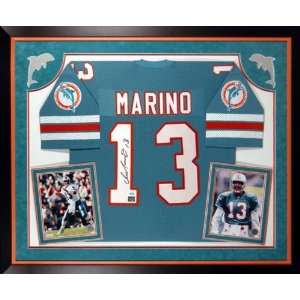  Dan Marino Miami Dolphins Deluxe Framed Autographed Old 