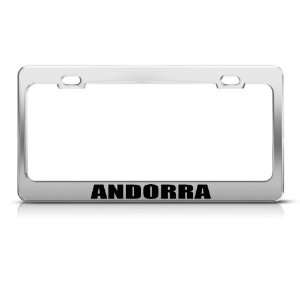  Andorra Chrome Country license plate frame Stainless Metal 