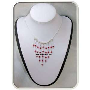   Light Siam Crystal Multi 925 Silver Chain Necklace 
