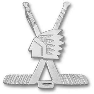  North Dakota Fighting Sioux Solid Sterling Silver Hockey 