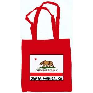  Souvenir Santa Monica California Tote Bag Red Everything 