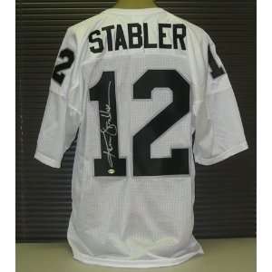 Ken Stabler Signed White Oakland Raiders Jersey  Sports 