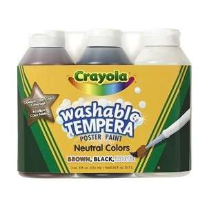  Crayola BIN543183 Tempera Paint Washable 3ct 8oz Toys 