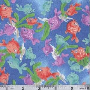   45 Wide Under The Sea Fish Fabric By The Yard Arts, Crafts & Sewing