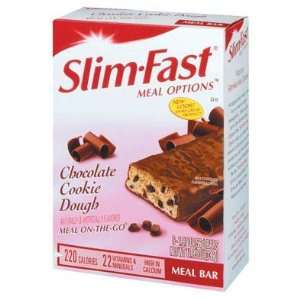 Slim Fast Meal Options Breakfast and Lunch Bars, Chocolate Chip Cookie 