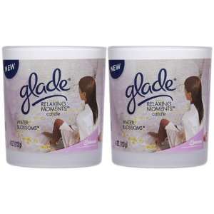 Glade Relaxing Moments jar Candle, Water Blossoms, 4 oz 2 ct (Quantity 