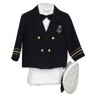 Navy Blue Boys & Baby Boy Captain Sailor Tuxedo Special Occation Suit 