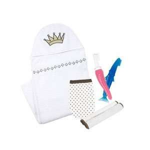   Kushies Bedtime Hooded Towel and Toothbrush Gift Set for Girls Baby