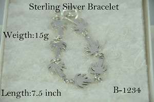 STERLING SILVER PALM TREE CONNECTED BRACELET B 1234  