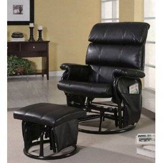   Leatherette Swivel Glider Rocking Chair with Ottoman