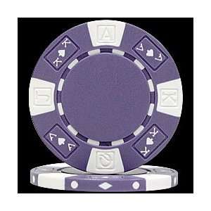 100 Ace/King Suited Poker Chips   Purple  Sports 