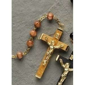  Brown Beaded Rosary With 7MM Wooden Beads 20 #35817