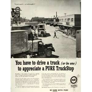  1959 Ad Pure Oil Company Truck Stop Stock Yards Chicago 
